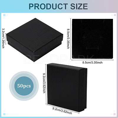 Cardboard Paper Earrings and Rings Storage Boxes CBOX-WH0015-001A-1