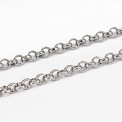 Tarnish Resistant 304 Stainless Steel Rolo Chains CHS-L001-28-3mm-1