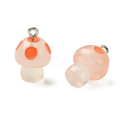 10Pcs 5 Colors Luminous Resin Pendants RESI-YW0001-37-1