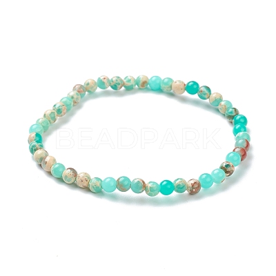 Synthetic Shoushan Stone Beaded Stretch Bracelets BJEW-A117-A-19-1