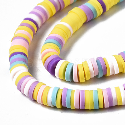 Handmade Polymer Clay Beads Strands CLAY-R089-6mm-139-1