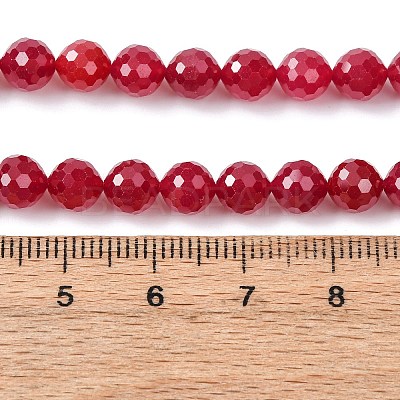 Lab Grown Red Corundum Beads Strands G-Z123-A01-6mm-1