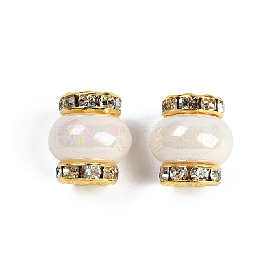 Resin Beads with Brass Rhinestone Rondelle KK-H490-05G-07-1