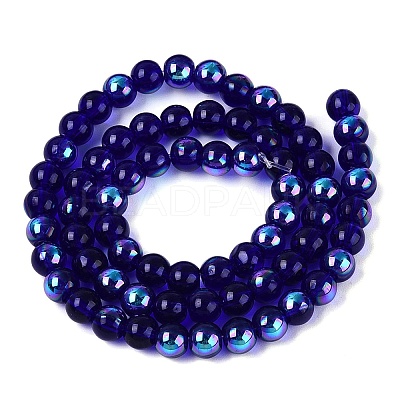 Transparent Electroplate Glass Beads Strands EGLA-Q132-6MM-01A-18-1