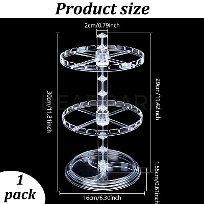 2-Tier Rotatable Round Plastic Earring Display Stands EDIS-WH0032-23-1