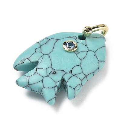 Synthetic Turquoise Carved Pendants G-G460-01G-01-1
