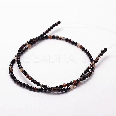 Natural Black Agate Beads Strands G-N0184-02-2mm-1