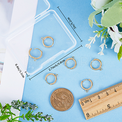 6 Pairs Rack Plating Brass Hoop Earring Findings KK-CN0002-44-1