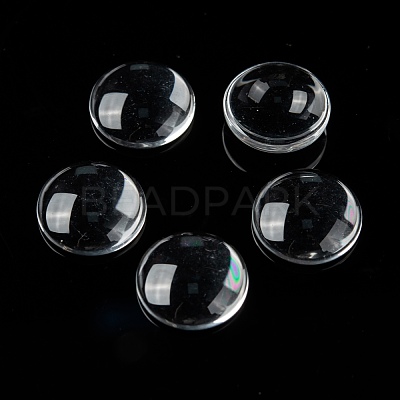 Transparent Glass Cabochons GGLA-R026-15mm-1