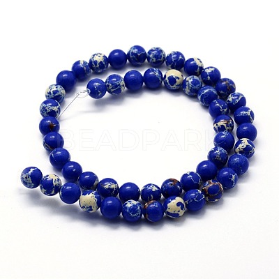 Synthetic Imperial Jasper Beads Strands G-I199-35-8mm-H-1