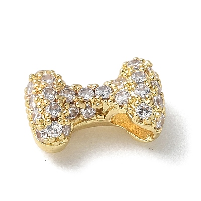 Brass Micro Pave Cubic Zirconia Beads X-KK-P290-61G-I-1