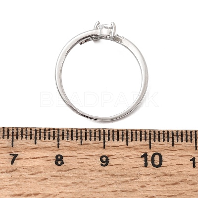 Adjustable Brass Micro Pave Cubic Zirconia Cuff Open Rings CU-CBABA66-05P-1