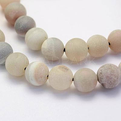 Electroplate Natural Druzy Agate Beads Strands G-G708-8mm-11-1