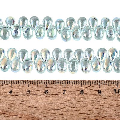Electroplate Transparent Glass Beads Strands EGLA-N057-01A-02-1