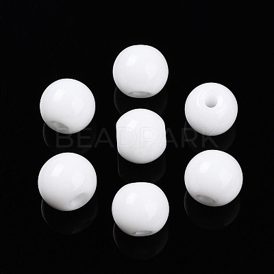 Opaque Solid Color Glass Beads GLAA-N007-6mm-A02-1