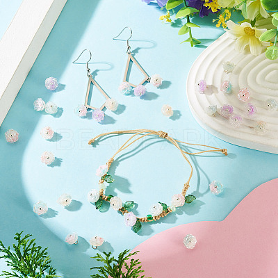 30Pcs 5 Colors Two-tone Resin Charms RESI-TA0005-71-1