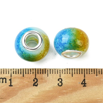 Two Tone Glass European Beads GPDL-K003-01F-1