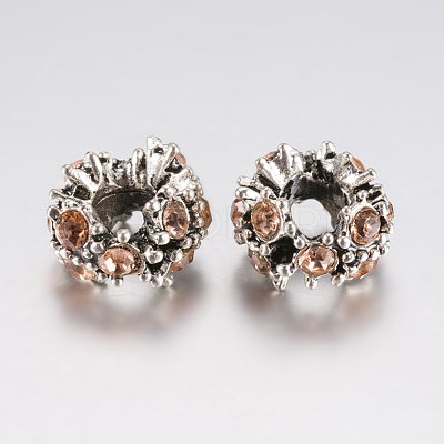 Tibetan Style Alloy Rhinestone European Beads PALLOY-F200-04E-1