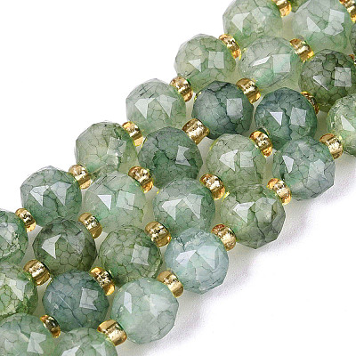 Ombre Effect Dyed Transparent Crackle Glass Beads Strands GLAA-Q111-8MM-02-1