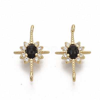 Brass Micro Pave Cubic Zirconia Links connectors KK-T050-23G-01-NF-1