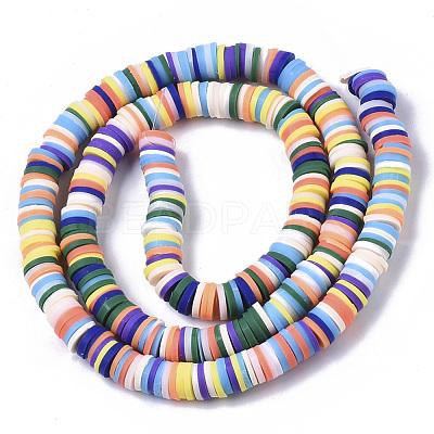 Handmade Polymer Clay Beads Strands CLAY-R089-6mm-084-1