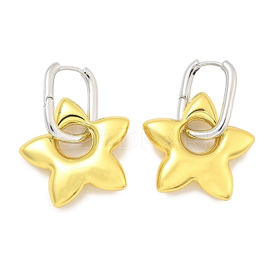 Star Brass Hoop Earrings for Women EJEW-U057-06C-03GP-1