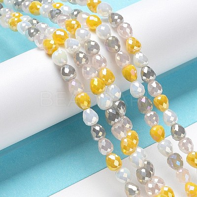Electroplated Glass Beads Strands GLAA-B013-01B-1