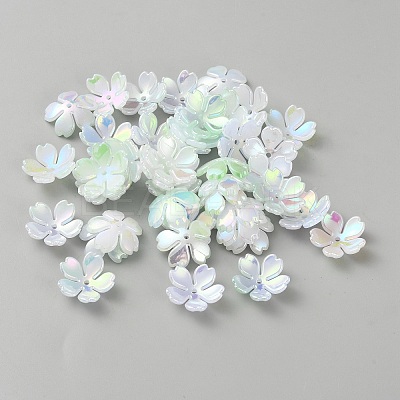 Acrylic Imitation Shell Bead Caps SACR-WH0008-034A-1