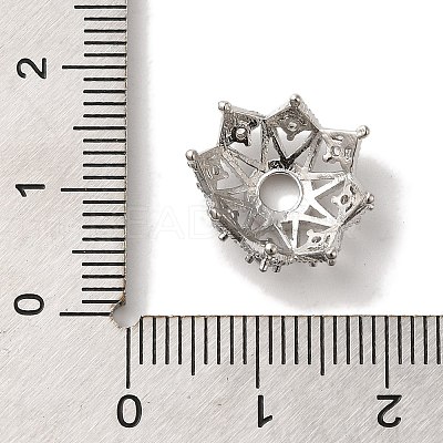 Brass Micro Pave Clear Cubic Zirconia Bead Caps KK-C072-01B-P-1