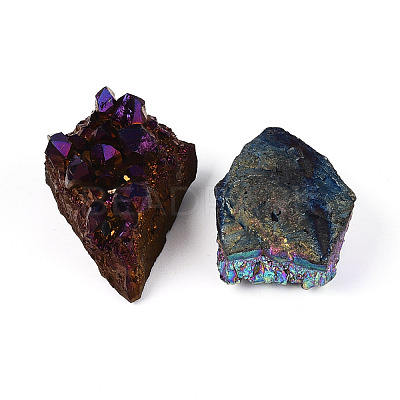 8~12Pcs Electroplated Natural Amethyst Geode Cornucopia Mineral Specimen G-N360-03A-1