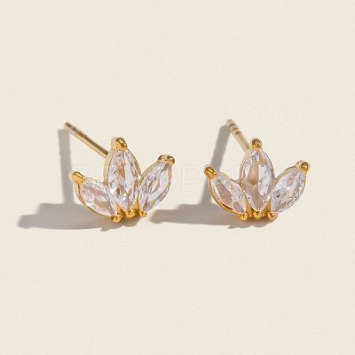 304 Stainless Steel Flower Stud Earrings WA7046-1