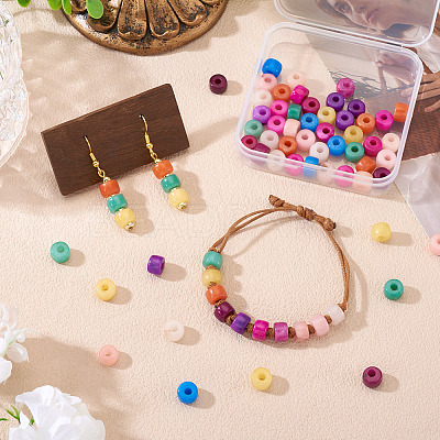 55Pcs 11 Colors Natural White Jade Dyed Beads G-TA0002-74-1