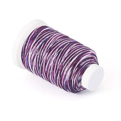 1 Roll Gradient Color Segment Dyed Round Waxed Polyester Cord YC-TADJ0001-03C-1
