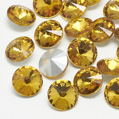 Pointed Back Glass Rhinestone Cabochons RGLA-T086-8mm-22-1