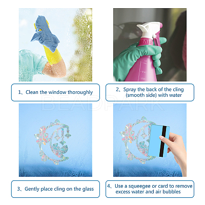 Waterproof PVC Colored Laser Stained Window Film Adhesive Stickers DIY-WH0256-020-1
