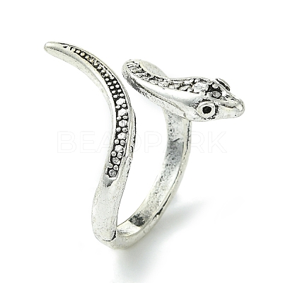 Snake Alloy Open Cuff Rings RJEW-K275-68AS-1