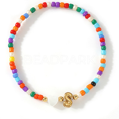 Colorful Round Glass Seed Bead Stretch Bracelets AO5283-19-1
