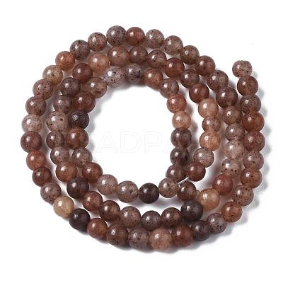 Natural Purple Aventurine Round Bead Strands G-E334-4mm-21-1