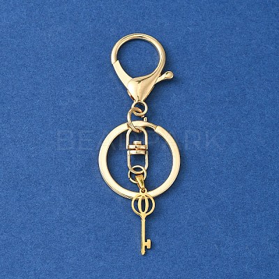 304 Stainless Steel Initial Letter Key Charm Keychains KEYC-YW00004-15-1