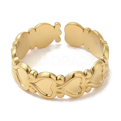 304 Stainless Steel Open Cuff Ring Findings RJEW-K245-85G-1