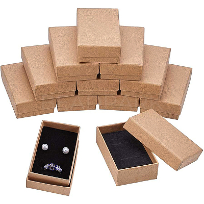 Kraft Paper Cardboard Jewelry Boxes CBOX-BC0001-09-1