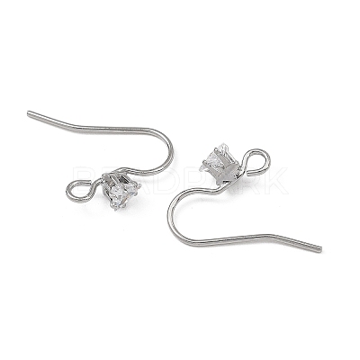 SHEGRACE Brass Pave Cubic Zirconia Earring Findings XGRQ4S985-740P-1