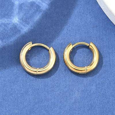 Ion Plating(IP) 304 Stainless Steel Huggie Hoop Earrings EJEW-F111B-13mm-G-1