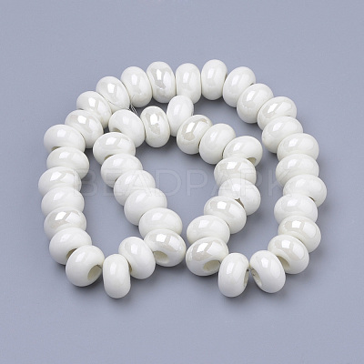 Glazed Porcelain Rondelle Beads PORC-Q219-15x9-F26-1