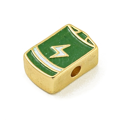 Rack Plating Brass Enamel Beads KK-U029-22G-06-1