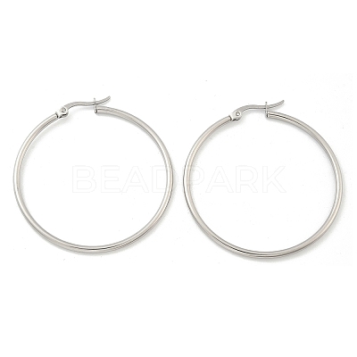 Tarnish Resistant 304 Stainless Steel Big Hoop Earrings LS-EJEW-F105-06P-1
