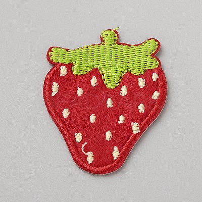 Strawberry Polyester Embroidery Sew on Appliques DIY-WH0671-005F-1