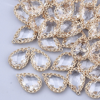 Transparent Glass Pendants GLAA-T007-08G-1
