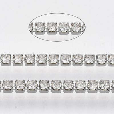 304 Stainless Steel Rhinestone Strass Chains CHS-R012-D-01-1
