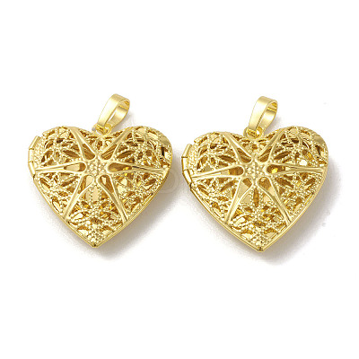 Rack Plating Brass Locket Pendants KK-G452-10G-1